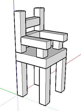 Fauteuil : 13  parallélépipèdes