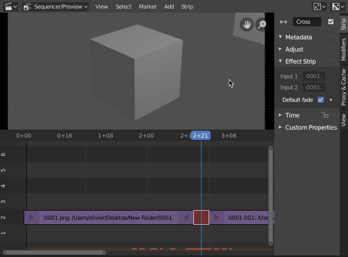 La fenêtre d'édition : video sequence editor