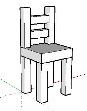 chaise: Table : 9 parallélépipèdes