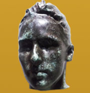 impression 3D d'une tête patine bronze