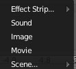 La fenêtre d'édition : video sequence editor