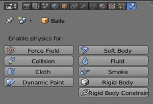 Image pour la formation Blender:les réglages des physics